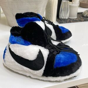 Air Jordan Nike Black and Blue Slippers